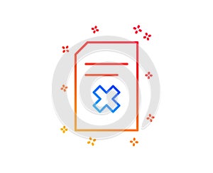 Remove Document line icon. Delete File sign. Vector