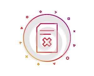 Remove Document line icon. Delete File sign. Vector