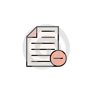 Remove document vector icon isolated on white background