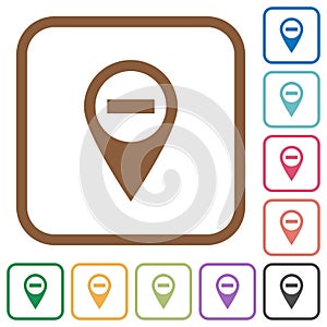 Remove GPS map location simple icons