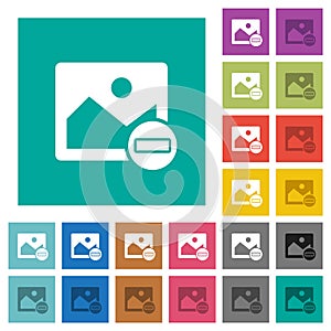 Remove image square flat multi colored icons