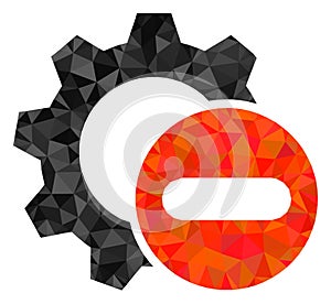 Remove Settings Gear Polygonal Lowpoly Flat Icon