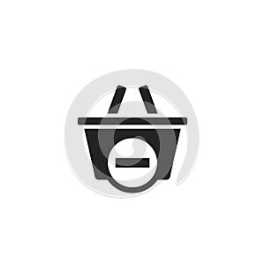 Remove from Shopping Basket Glyph Vector Icon, Symbol or Logo.