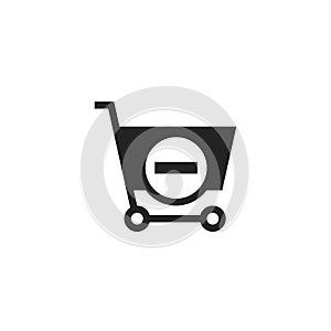 Remove from Shopping Cart Glyph Vector Icon, Symbol or Logo.