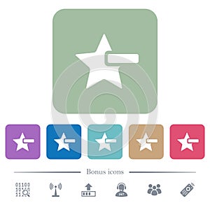 Remove star flat icons on color rounded square backgrounds