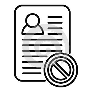 Remove user data icon outline vector. Delete service