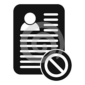 Remove user data icon simple vector. Delete service