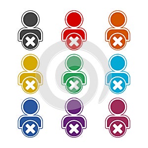 Remove User icon isolated on white background