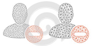 Remove User Icon - Vector Triangular Mesh
