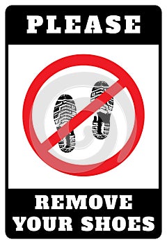 Remove your shoes sign photo