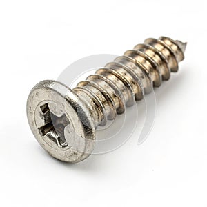 Removed screw isolated on white background photo