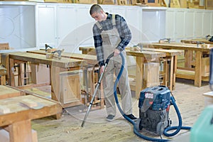 Removing dust from floor
