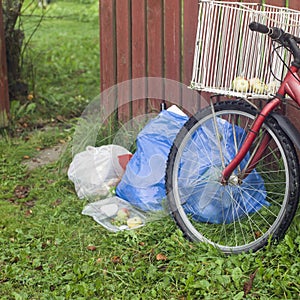 Removing garbage by bicycle