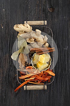 Rempah or Herbs, Ingredients for Making Wedang Uwuh, Indonesian Traditional Drink photo