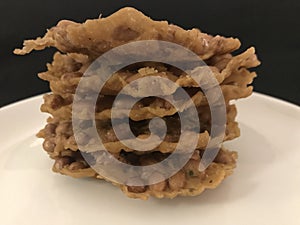 Rempeyek Kacang or Peanuts Crackers photo
