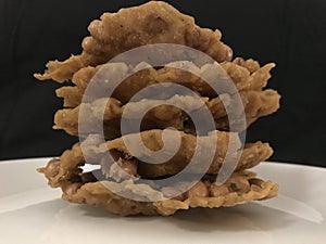 Rempeyek Kacang or Peanuts Crackers photo