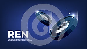 REN coin cryptocurrency concept banner photo