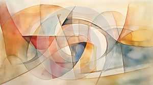 Renaissance Abstract Watercolor: Kinetic Lines And Enigmatic Compositions photo