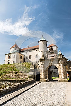 Renaissance and Baroque Castle on the hill in Nowy WiÅ›nicz,lesser poland,Poland