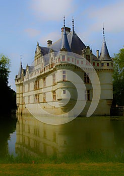 Renaissance castle of Azay le Rideau in Touraine