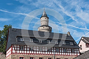 The Renaissance castle Idstein with a witch tower