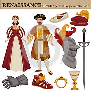 Renaissance century vector clothes style