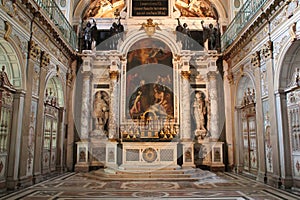 renaissance chapel (trinity chapel) in a castle in fontainebleau (france)