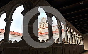 Renaissance cloister of the Convent of Santiago in Calera de Leon, Badajoz province, Spain