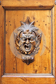 Renaissance decoration on a wooden door