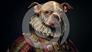 Renaissance Dog In Elaborate Collar: Realistic And Hyper-detailed Rendering