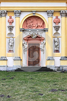 Renaissance door in Wilanow Palace in Warsaw