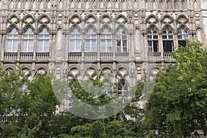 The Renaissance facade with decorated windows