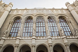 The Renaissance facade with windows