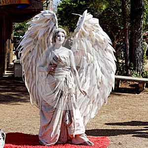 Renaissance Faire fantasy angel mime