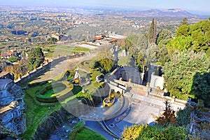 Renaissance garden - villa dEste in Tivoli, Italy photo