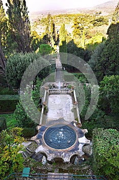 Renaissance garden - villa dEste in Tivoli, Italy photo