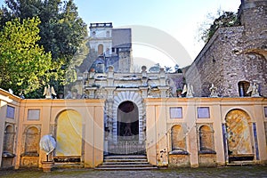 Renaissance garden - villa dEste in Tivoli, Italy photo