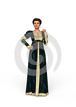 The Renaissance Lady. 3D Illustration photo