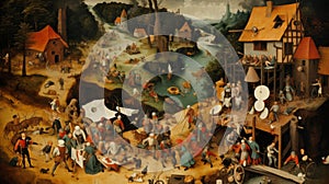 Renaissance Painting In The Style Of Pieter Bruegel The Elder photo