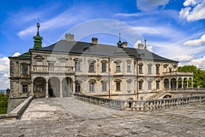 Renaissance palace Pidhirtsi castle. Ancient medieval royal king residence, village Podgortsy, Podhorce, Ukraine