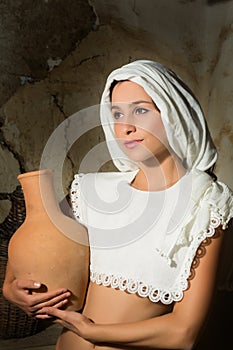 Renaissance portrait with wine jug