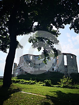 Renaissance ruins Janowiec Castle in Poland