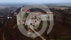 Renaissance style architecture, Janowiec Castle, Poland, at sunny spring day