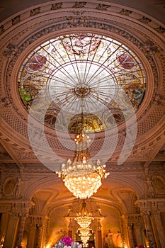 Renaissance Wedding Reception Room with Windows Glass Dome and Arches