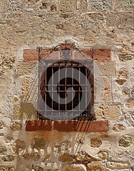 Renaissance window in SigÃ¼enza. Spain.