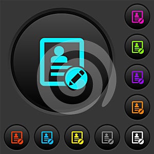 Rename contact dark push buttons with color icons photo