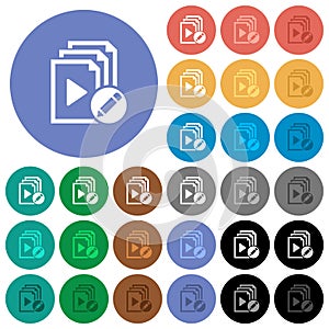Rename playlist round flat multi colored icons photo