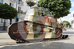 Renault FT 17 tank exhibited on the street