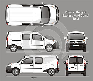 Renault Kangoo Express Maxi Combi Van 2013 Blueprint