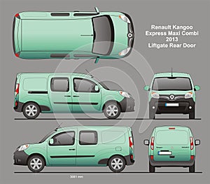 Renault Kangoo Express Maxi Combi Van 2013 Blueprint